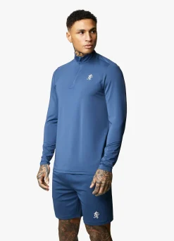 Gymwear<Gym King 365 1/4 Zip Funnel Moonlight Blue