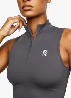 Tops & T-Shirts<Gym King 365 1/4 Zip Tank Graphite
