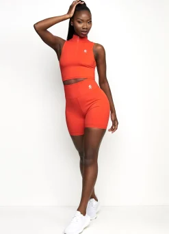 Tops & T-Shirts<Gym King 365 1/4 Zip Tank Manderin Red