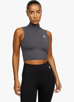 Tops & T-Shirts<Gym King 365 1/4 Zip Tank Graphite