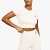 Gymwear<Gym King 365 Cap Sleeve Crop Tee Cream