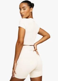 Gymwear<Gym King 365 Cap Sleeve Crop Tee Cream