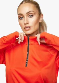 Tops & T-Shirts<Gym King 1/4 Funnel Tangerine
