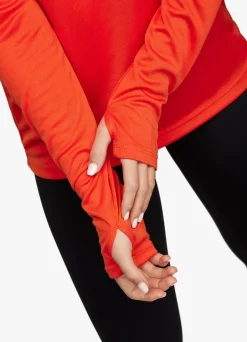 Tops & T-Shirts<Gym King 1/4 Funnel Tangerine
