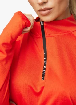 Tops & T-Shirts<Gym King 1/4 Funnel Tangerine
