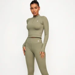 Gymwear<Gym King 365 Long Sleeve 1/4 Zip Pale Olive