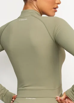 Gymwear<Gym King 365 Long Sleeve 1/4 Zip Pale Olive