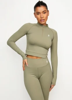 Gymwear<Gym King 365 Long Sleeve 1/4 Zip Pale Olive