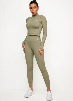 Gymwear<Gym King 365 Long Sleeve 1/4 Zip Pale Olive