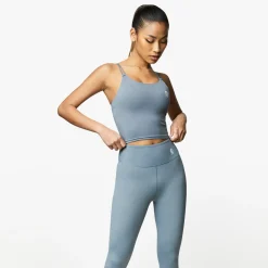 Gymwear<Gym King 365 Longline Tank Sports Bra Petrol Blue