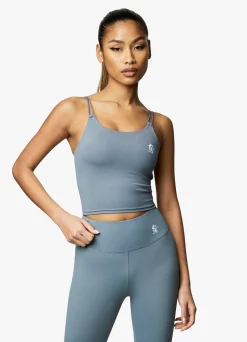 Gymwear<Gym King 365 Longline Tank Sports Bra Petrol Blue