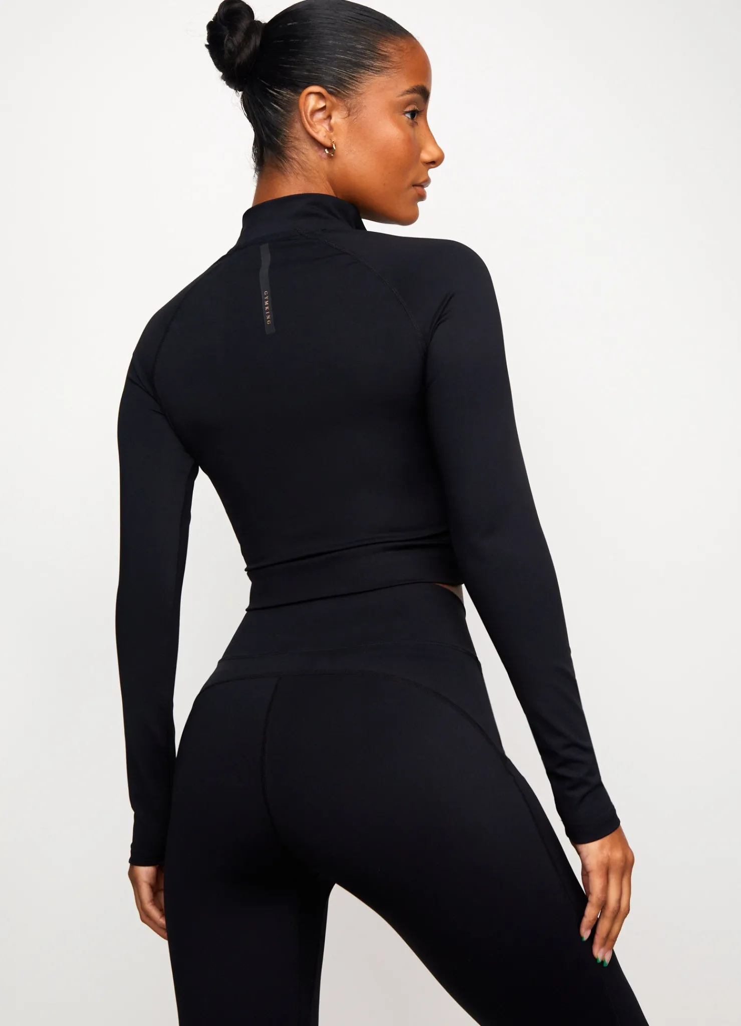Tops & T-Shirts<Gym King 1/4 Zip Funnel Black/Rose Gold
