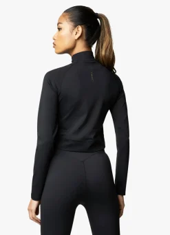 Tops & T-Shirts<Gym King 1/4 Zip Funnel Black/Rose Gold