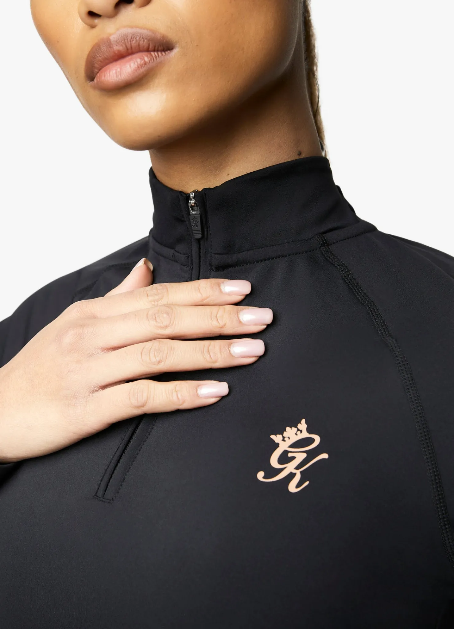 Gymwear<Gym King 1/4 Zip Funnel Black/Rose Gold