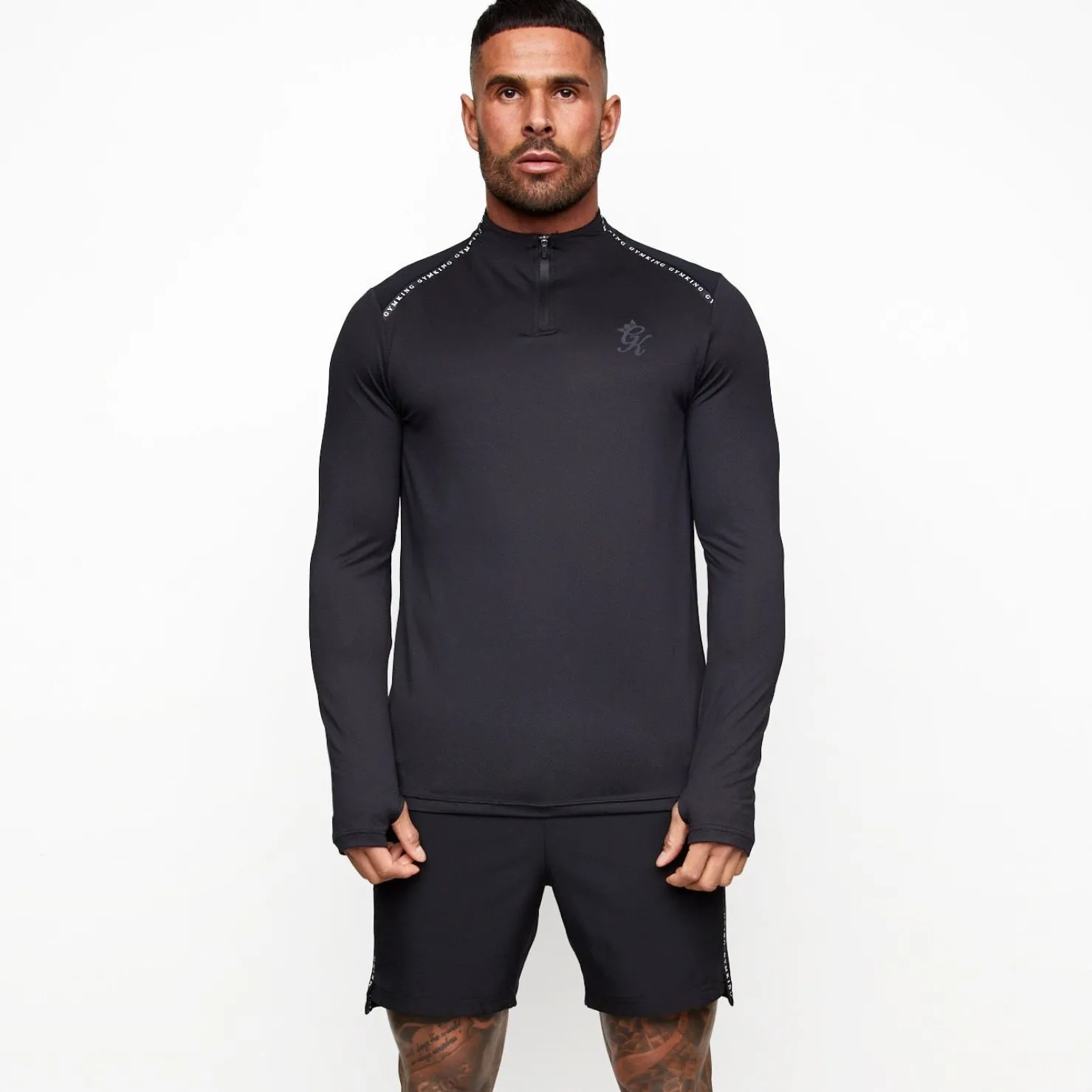 Gymwear<Gym King Ambition Taped 1/4 Zip Funnel Black