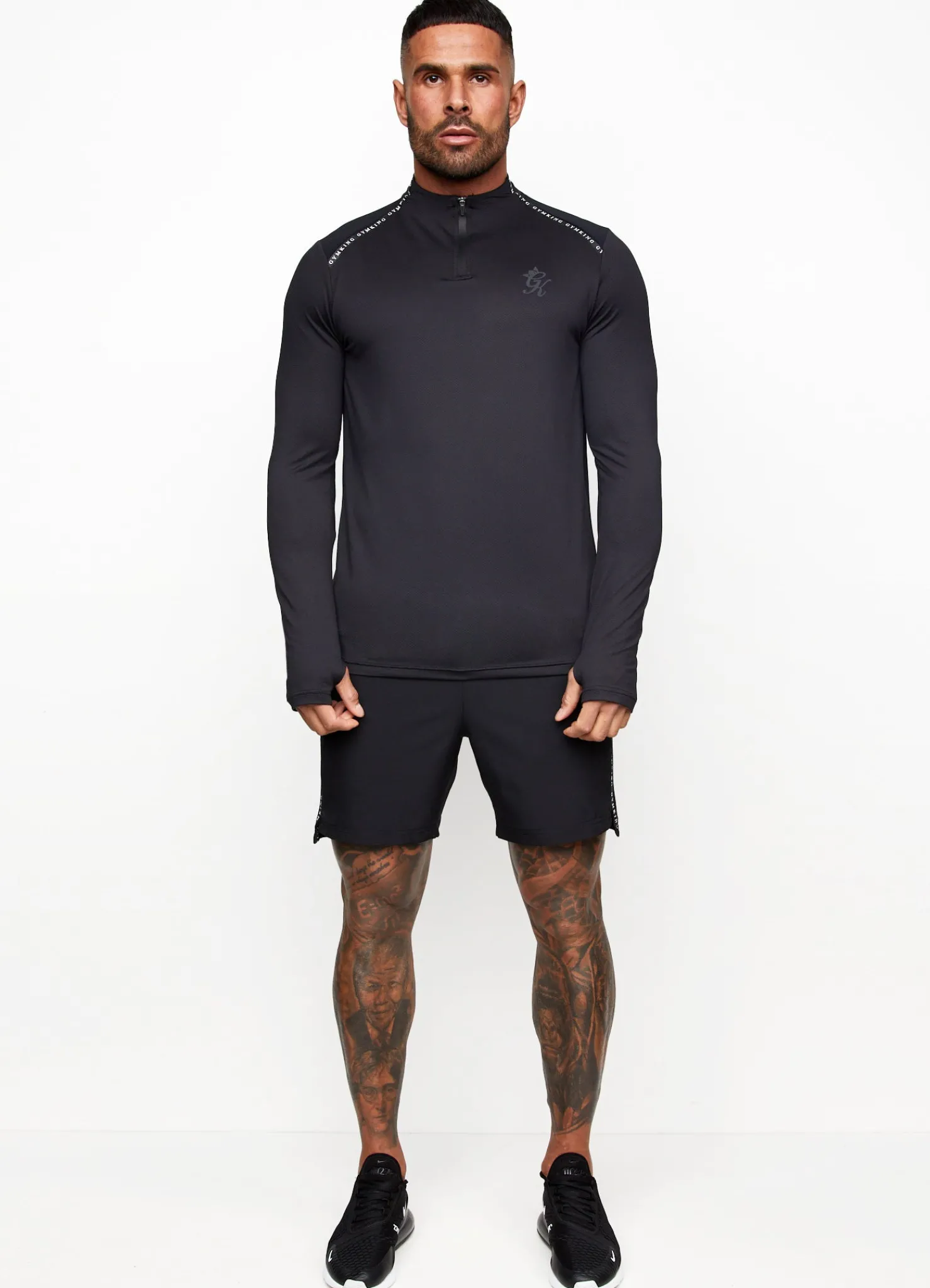 Gymwear<Gym King Ambition Taped 1/4 Zip Funnel Black