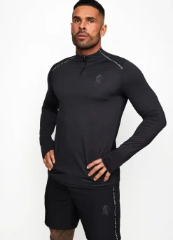 Gymwear<Gym King Ambition Taped 1/4 Zip Funnel Black
