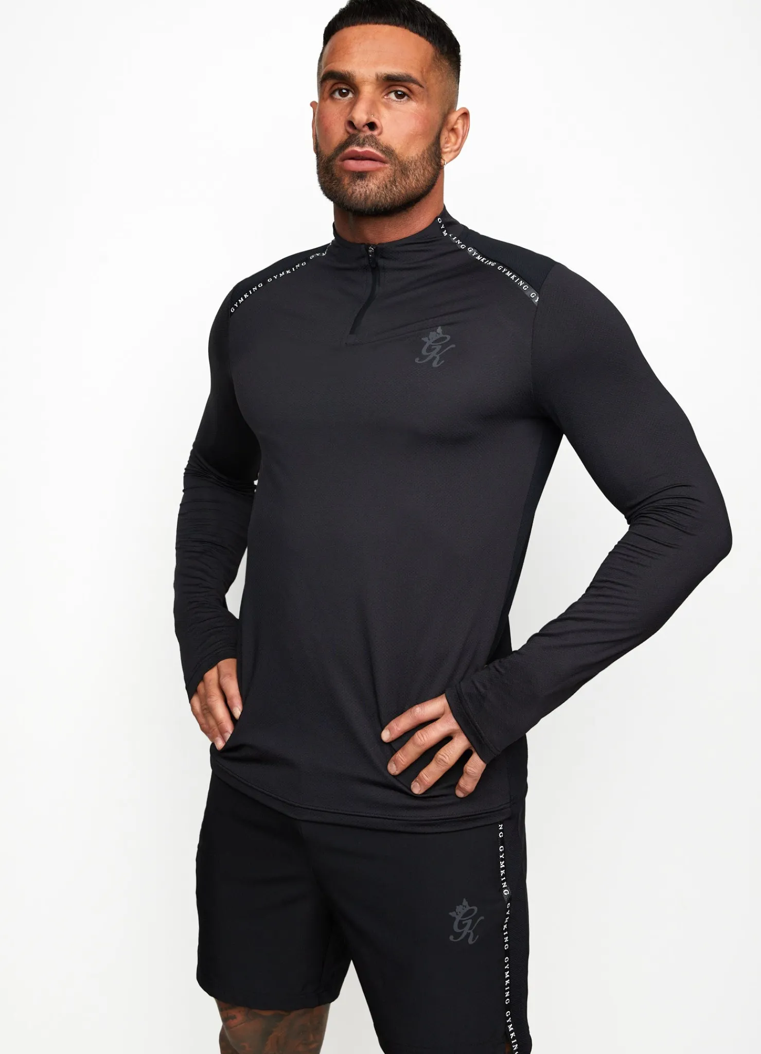 Gymwear<Gym King Ambition Taped 1/4 Zip Funnel Black