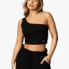 Co-Ords<Gym King Asymmetric Crop Black