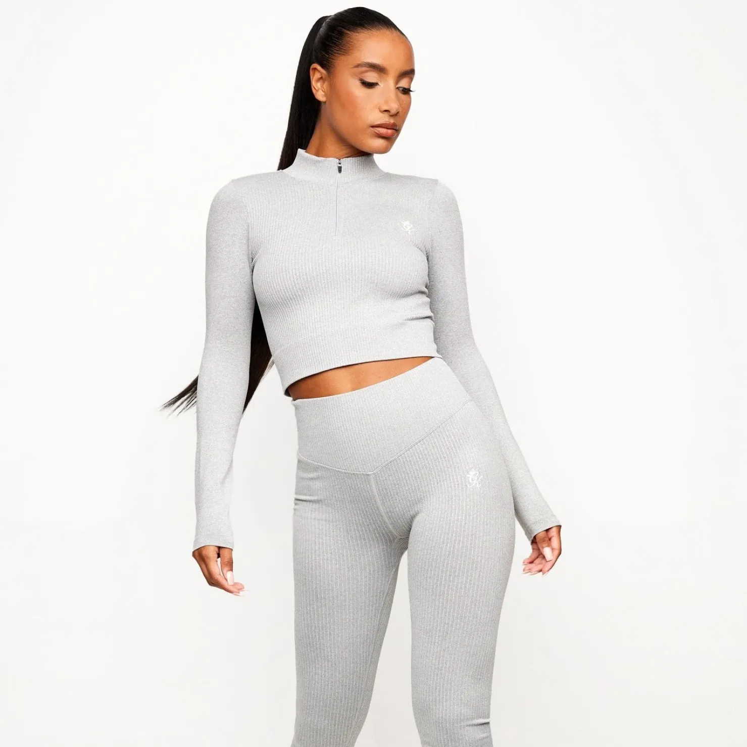 Tops & T-Shirts<Gym King Balance 1/4 Zip Mid Grey Marl