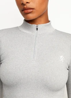 Tops & T-Shirts<Gym King Balance 1/4 Zip Mid Grey Marl
