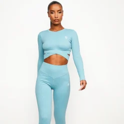 Gymwear<Gym King Balance Long Sleeve Crop Blue Haze