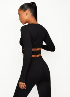Tops & T-Shirts<Gym King Balance Long Sleeve Top Black
