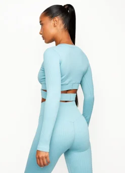 Gymwear<Gym King Balance Long Sleeve Crop Blue Haze
