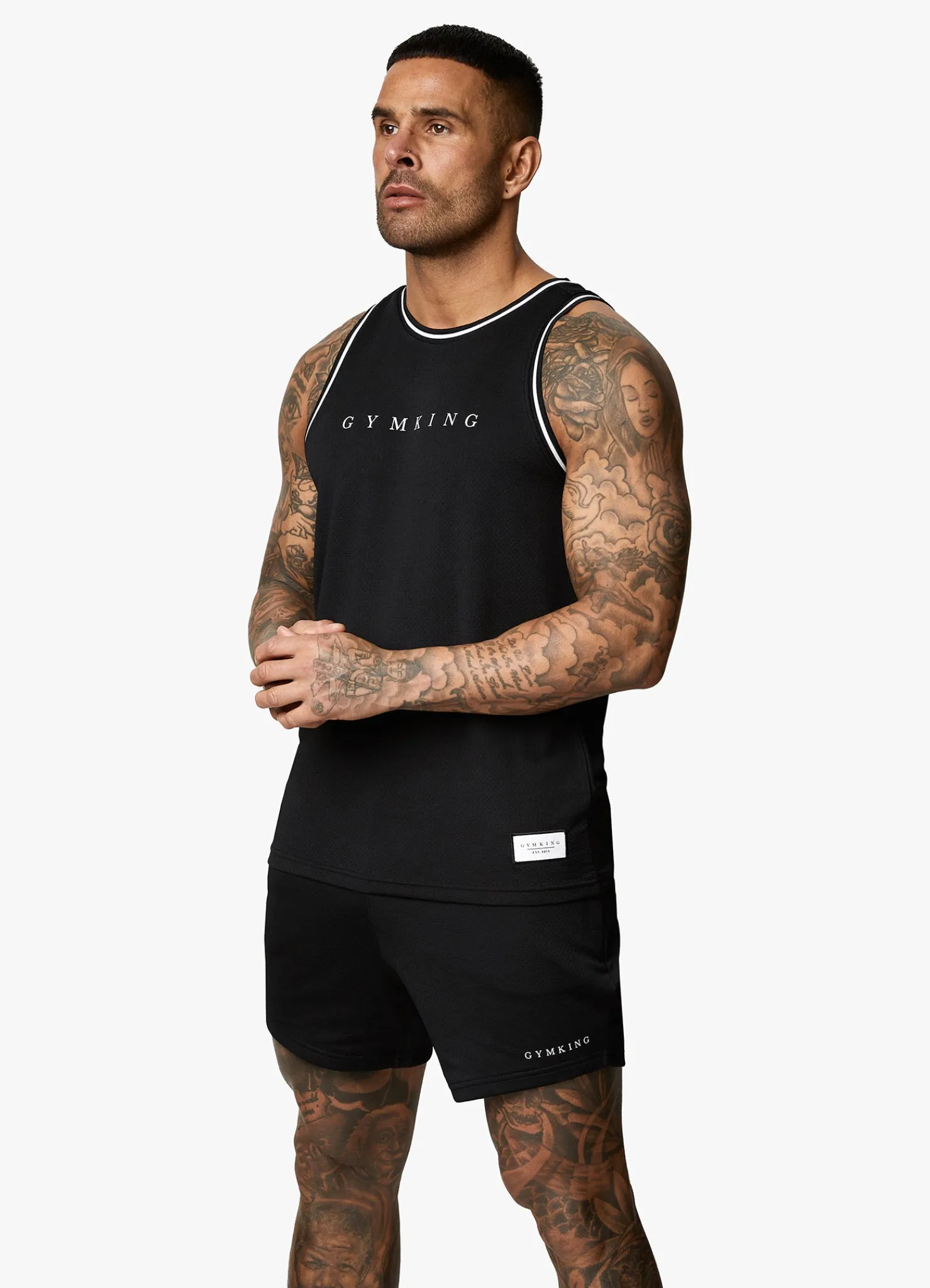 Vests<Gym King Brooklyn Mesh Vest Black