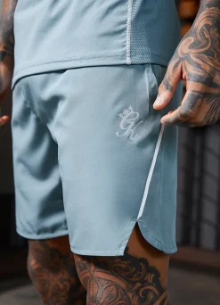 Shorts<Gym King Contrast Flex Short Smoke Blue