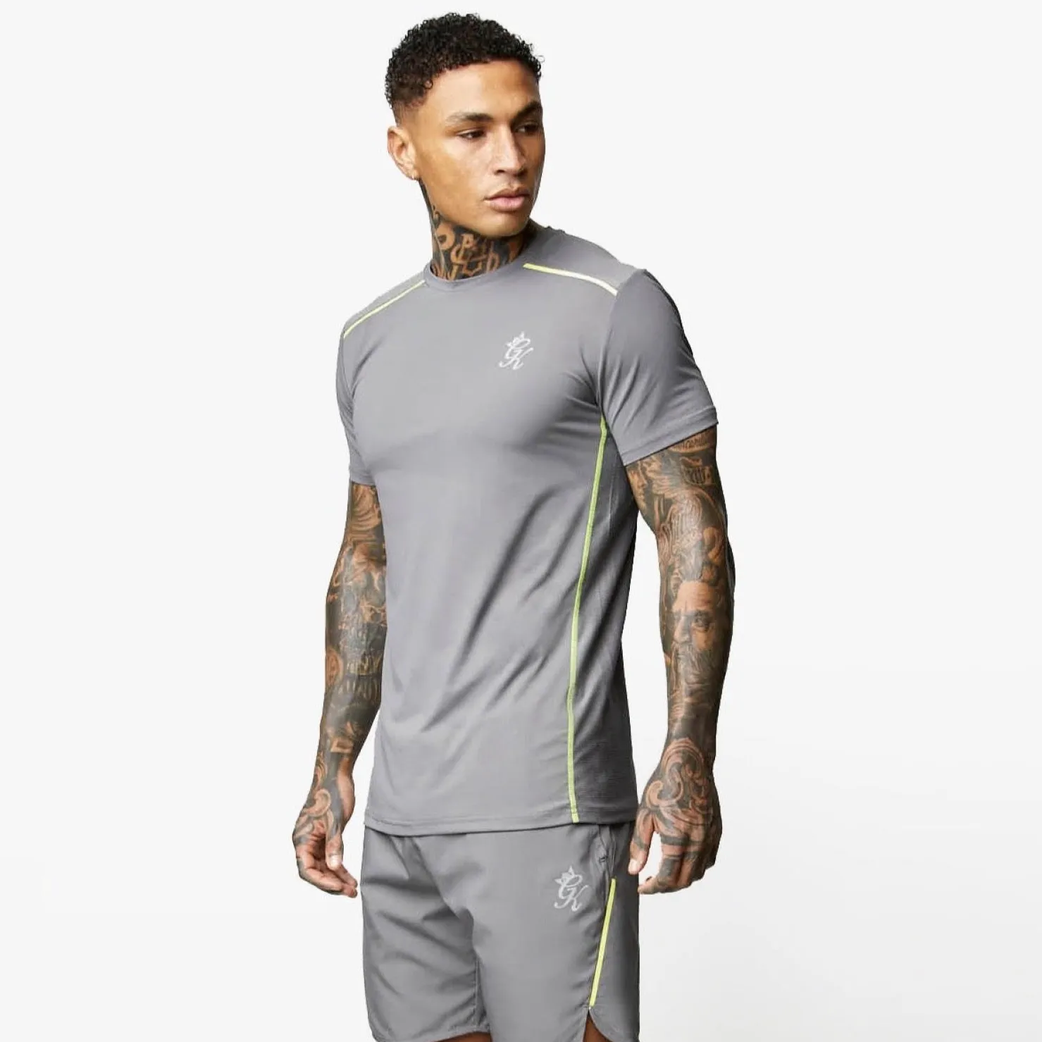 T-Shirts<Gym King Contrast Flex Tee Fossil Grey