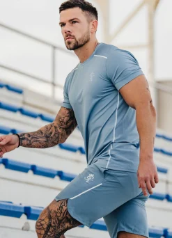 T-Shirts<Gym King Contrast Flex Tee Smoke Blue