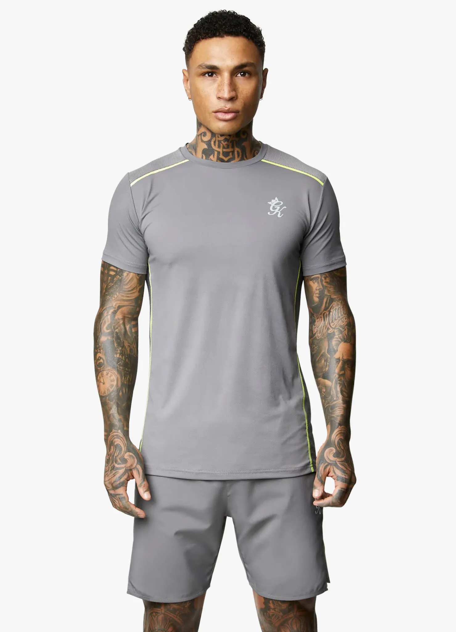 T-Shirts<Gym King Contrast Flex Tee Fossil Grey