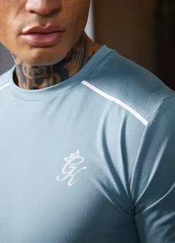 T-Shirts<Gym King Contrast Flex Tee Smoke Blue