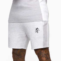 Shorts<Gym King Contrast Panel Short Snow Marl/Light Grey/White