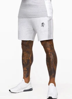 Shorts<Gym King Contrast Panel Short Snow Marl/Light Grey/White