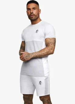 Twin Sets<Gym King Contrast Panel Short Snow Marl/Light Grey/White