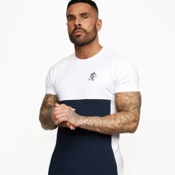 T-Shirts<Gym King Contrast Panel T-Shirt Navy/White