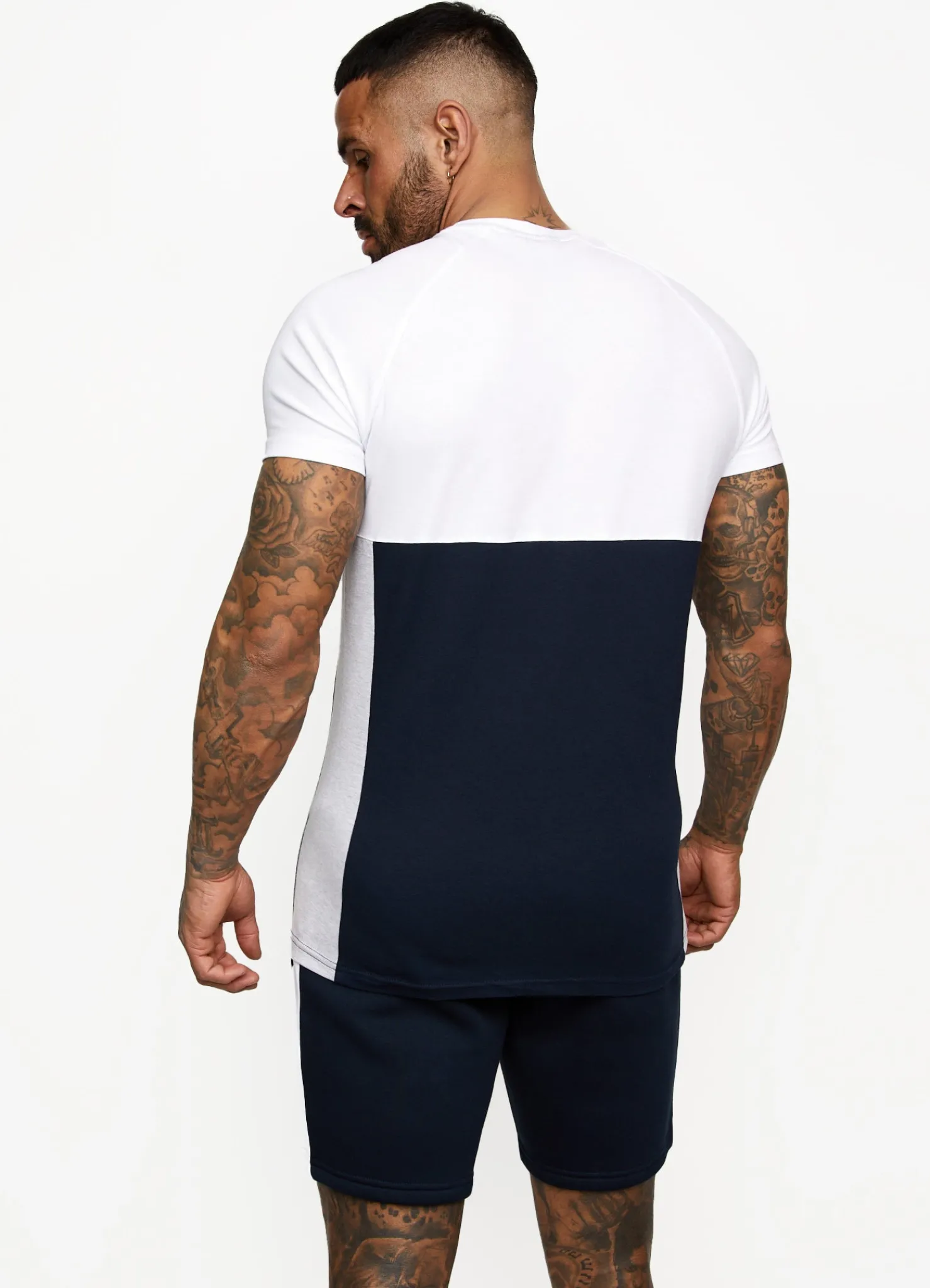 T-Shirts<Gym King Contrast Panel T-Shirt Navy/White