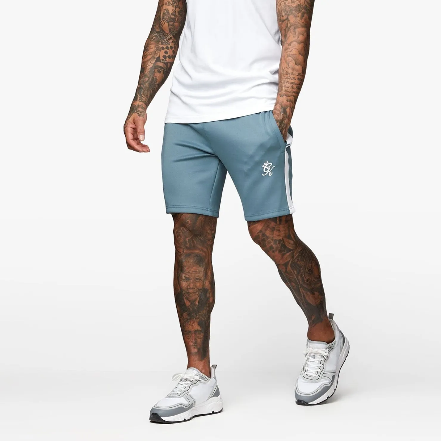 Shorts<Gym King Core Plus Poly Short Smoke Blue/White