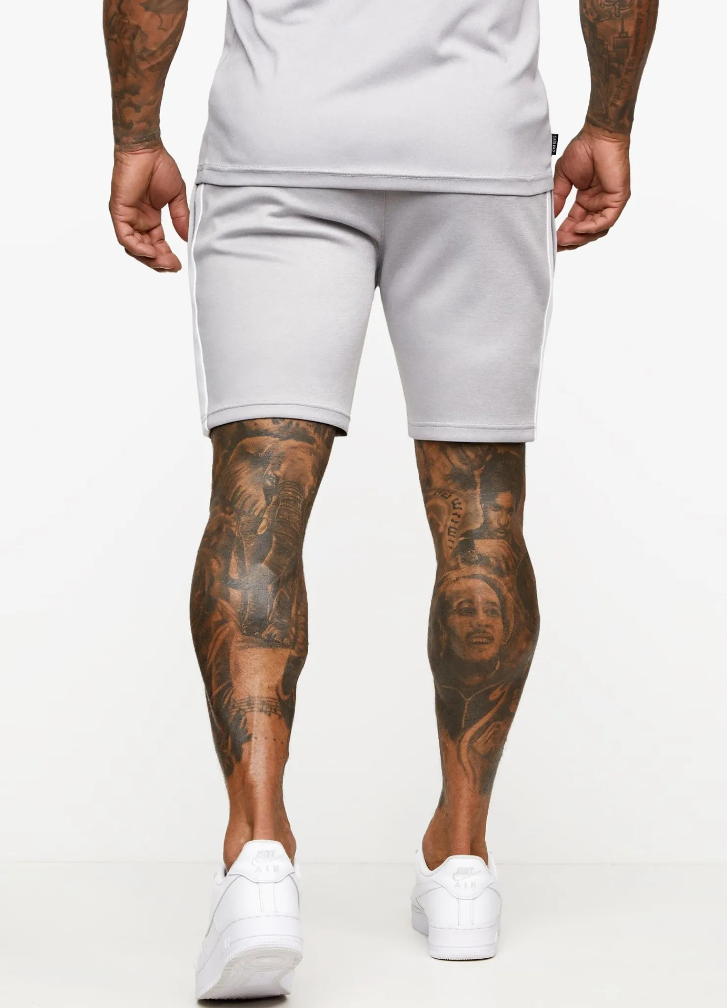 Shorts<Gym King Core Plus Poly Short Grey Marl/White