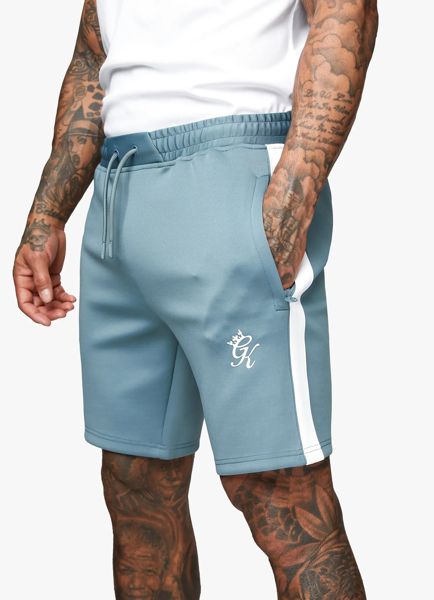 Shorts<Gym King Core Plus Poly Short Smoke Blue/White