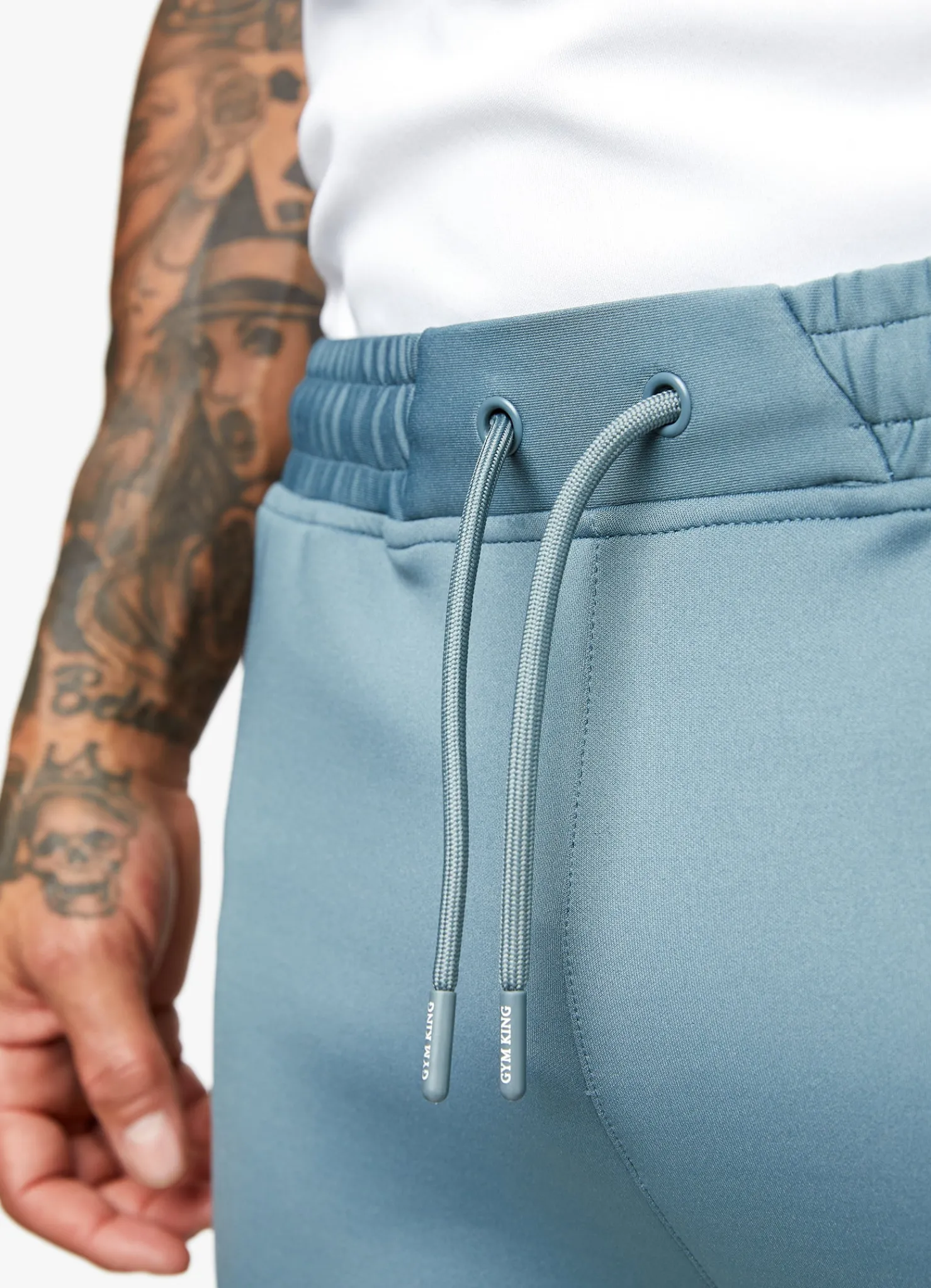 Shorts<Gym King Core Plus Poly Short Smoke Blue/White
