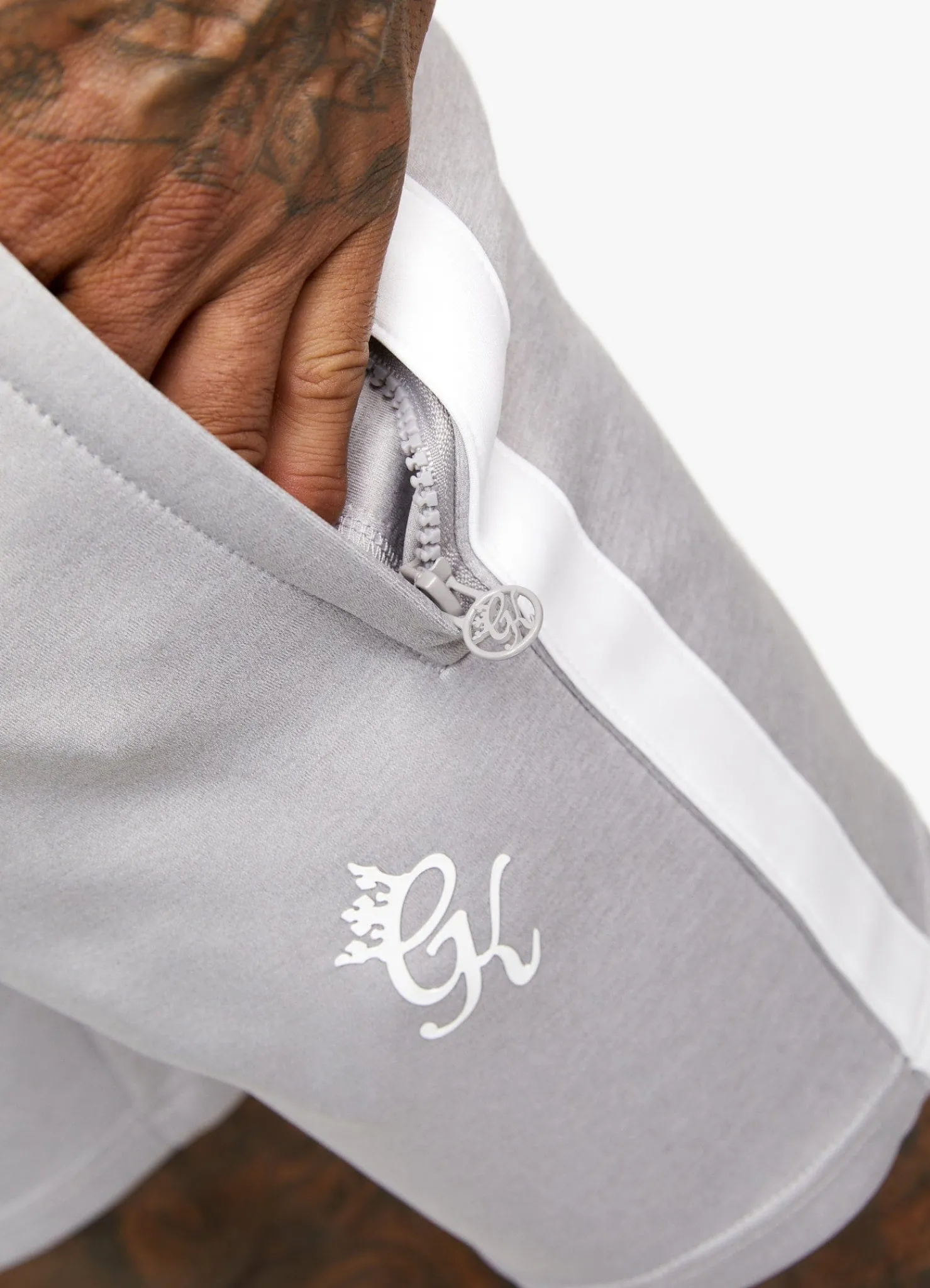 Twin Sets<Gym King Core Plus Poly Short Grey Marl/White