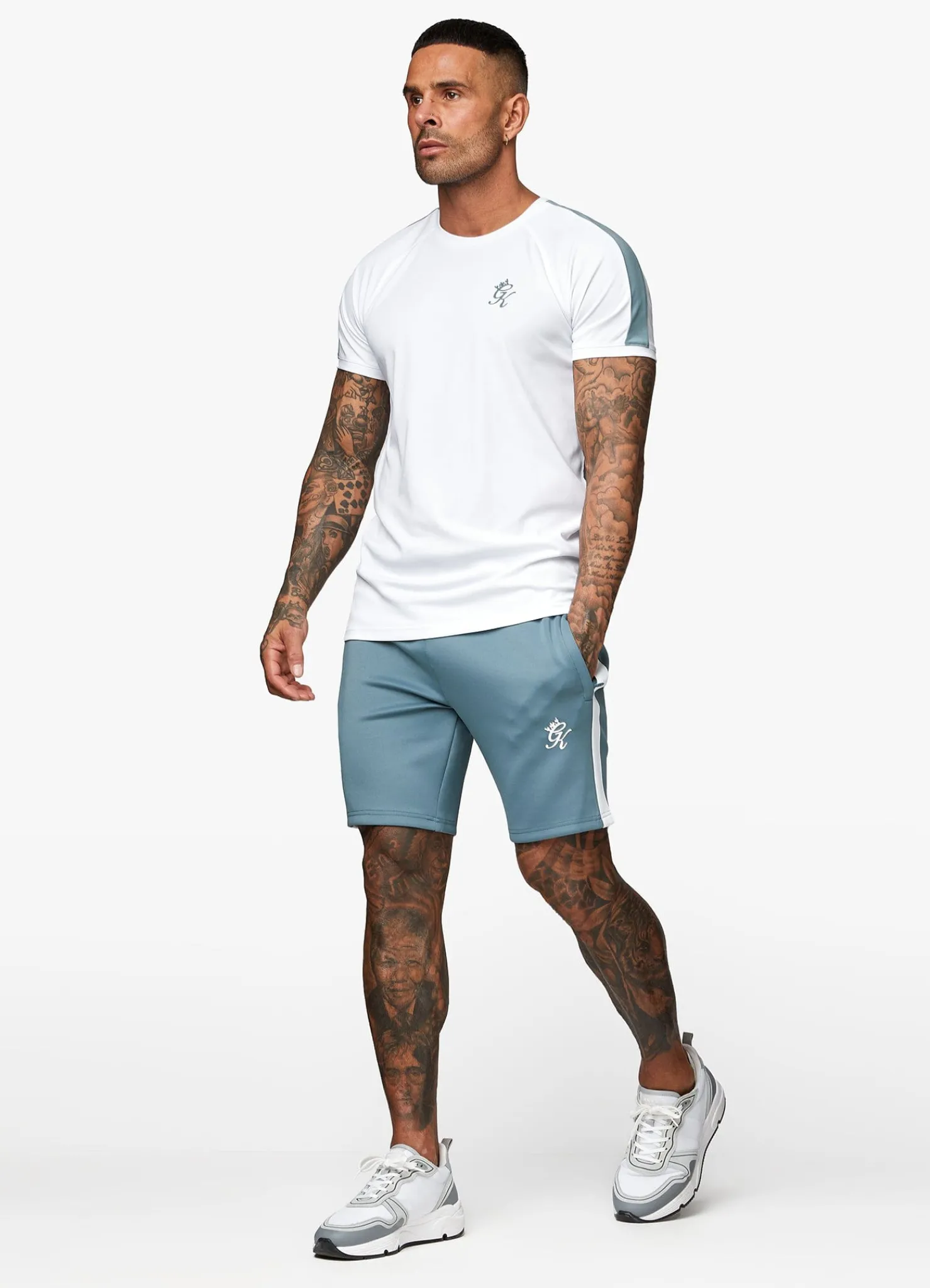 Shorts<Gym King Core Plus Poly Short Smoke Blue/White