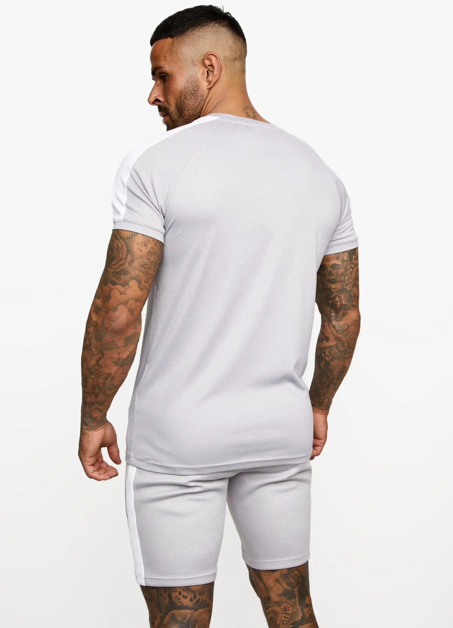 T-Shirts<Gym King Core Plus Poly Tee Grey Marl/White