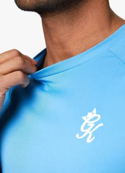 T-Shirts<Gym King Core Plus Poly Tee Azure Blue