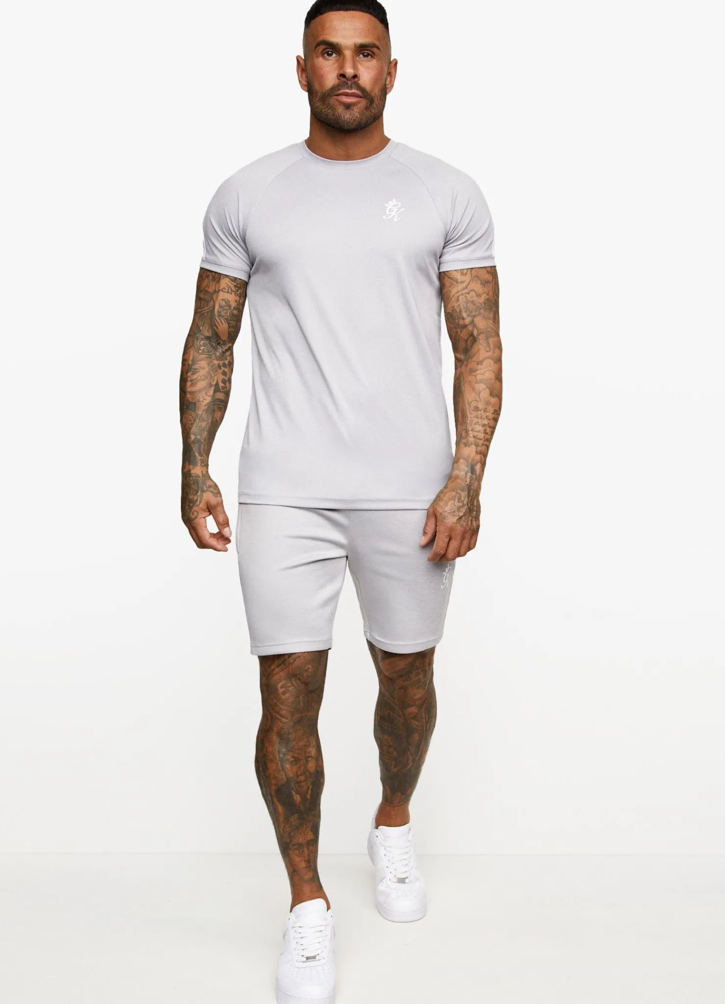 Twin Sets<Gym King Core Plus Poly Tee Grey Marl/White