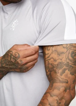 T-Shirts<Gym King Core Plus Poly Tee Grey Marl/White