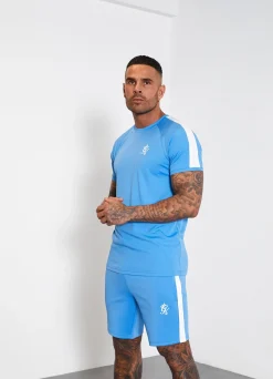 T-Shirts<Gym King Core Plus Poly Tee Azure Blue